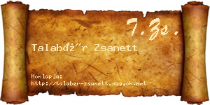 Talabér Zsanett névjegykártya