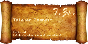 Talabér Zsanett névjegykártya